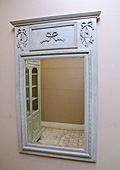antique grey trumeau mirror